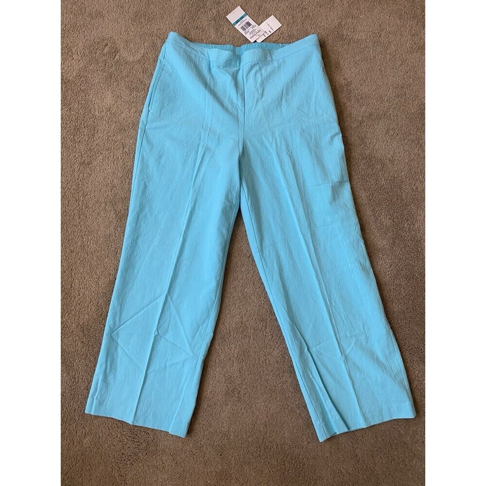 Alfred Dunner Aqua Crop Pants Summer Vacation Size 16P